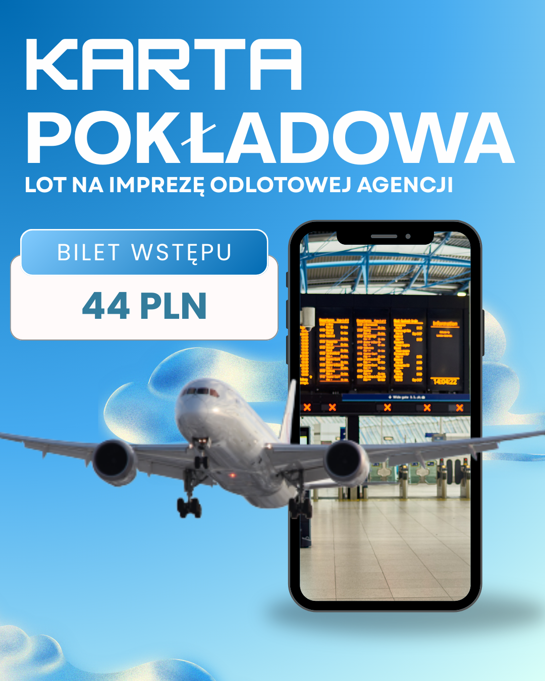 Karta pokładowa na imprezę agencyjną (bilety)